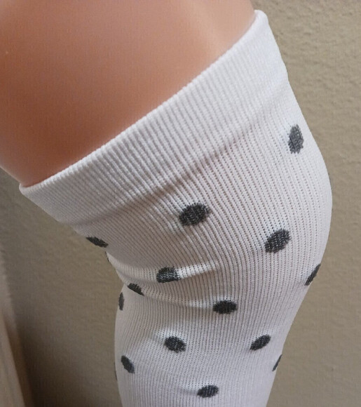 Knee High Socks With Polka Dots Pattern In White Size S/M - Picture 9 of 12